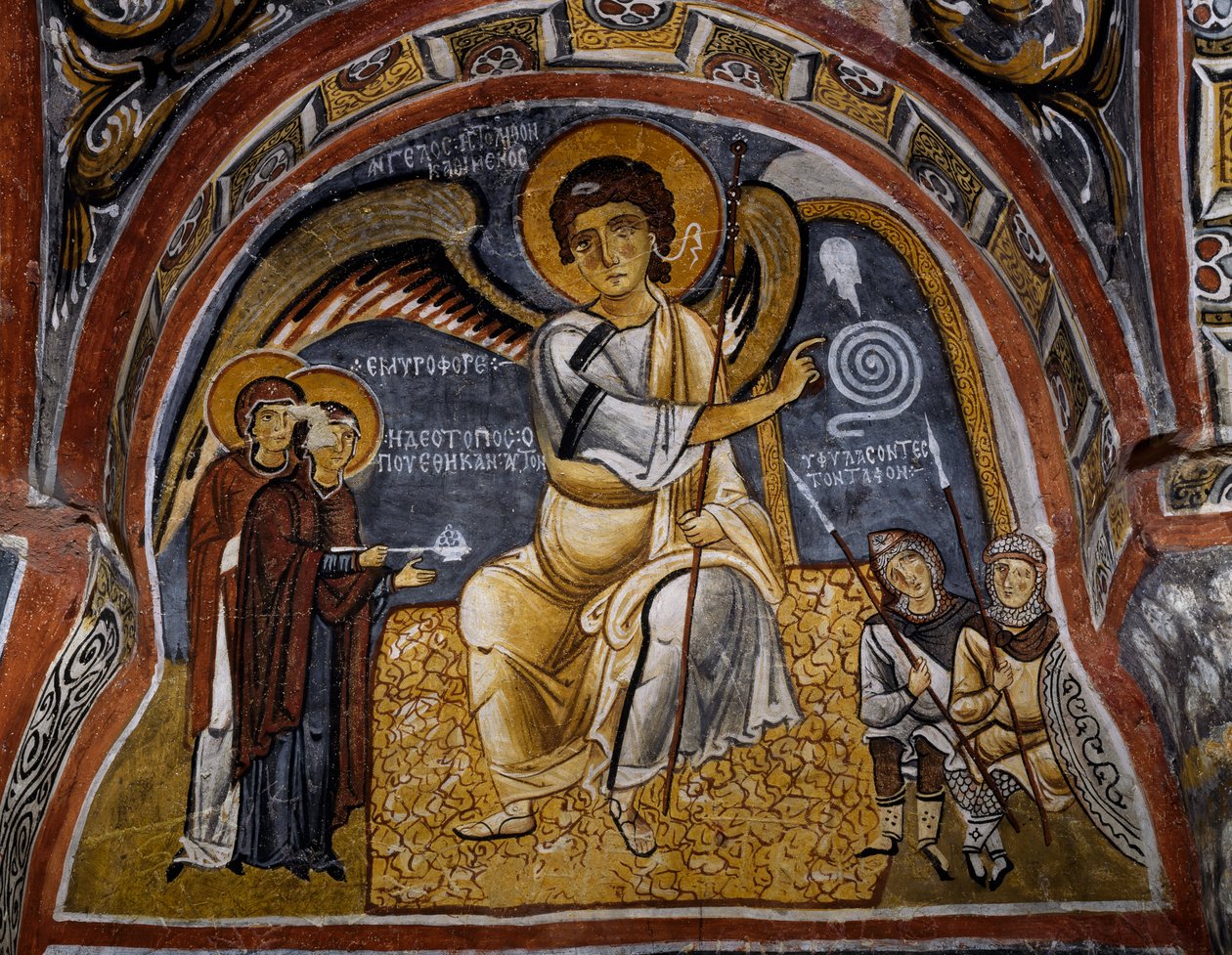 Holy Women at Tomb and Appearance of Angel (detail) by Byzantine