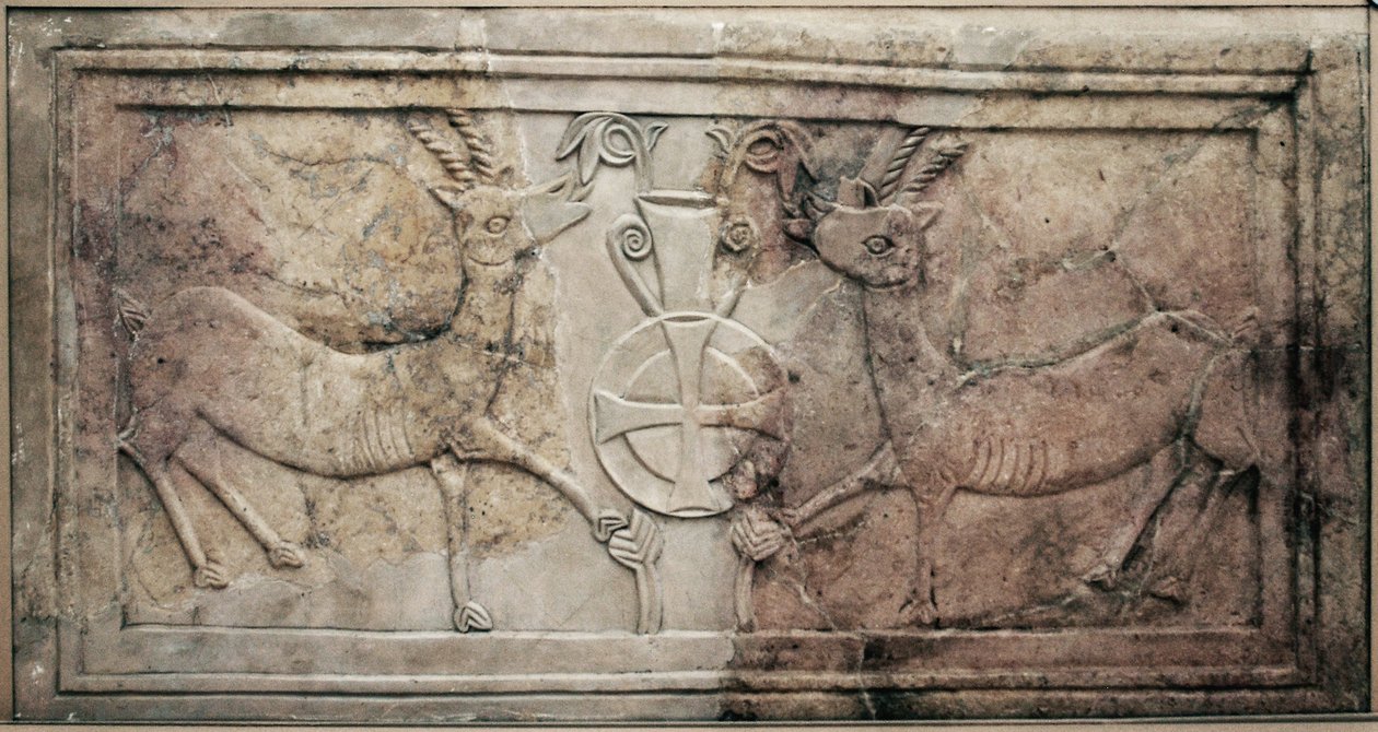 Decorated chancel screen from a Byzantine church in the Hebron hills by Byzantine Byzantine