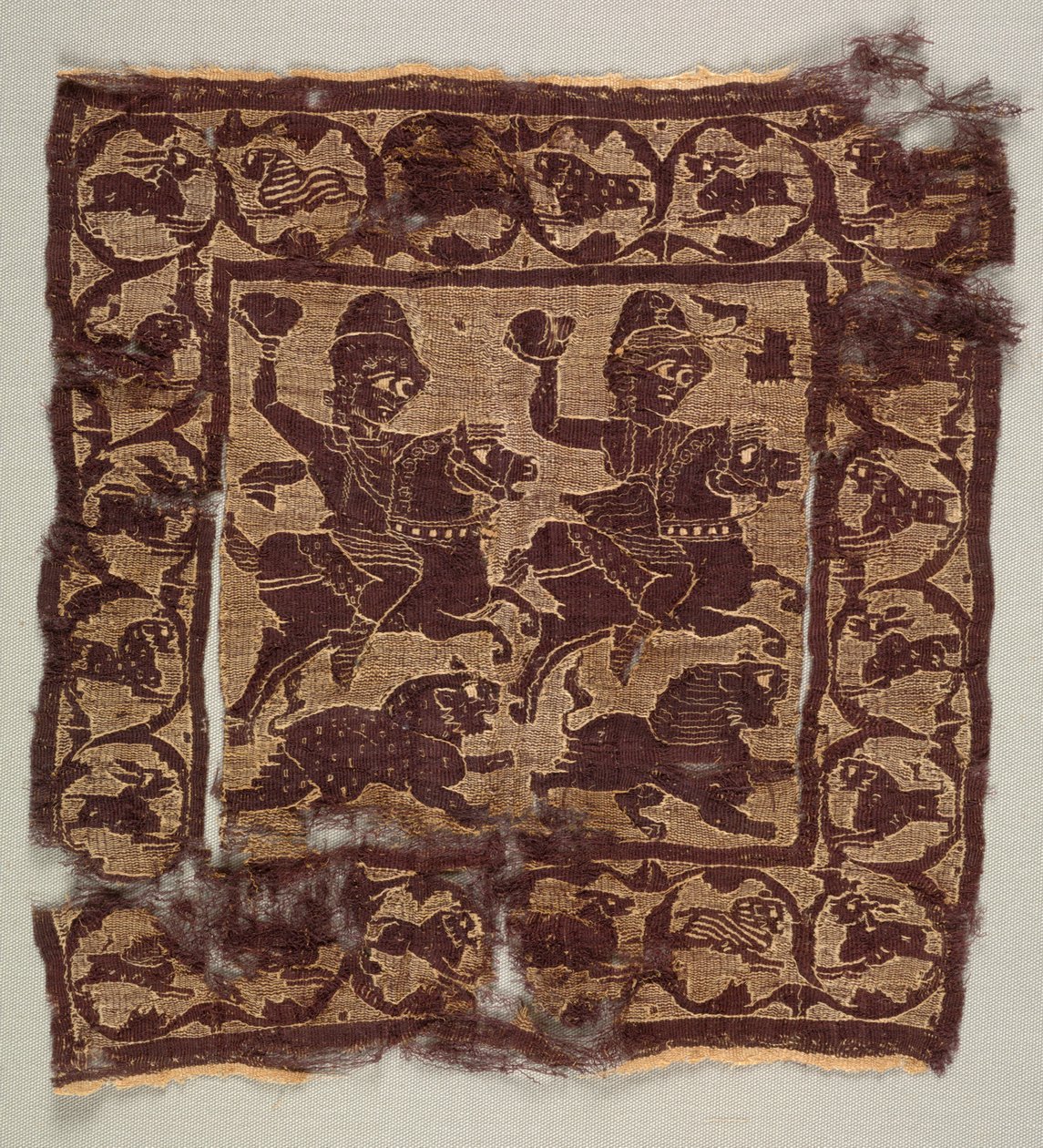 Ornamental Square from a Tunic by Byzantine PeriodEgyptian