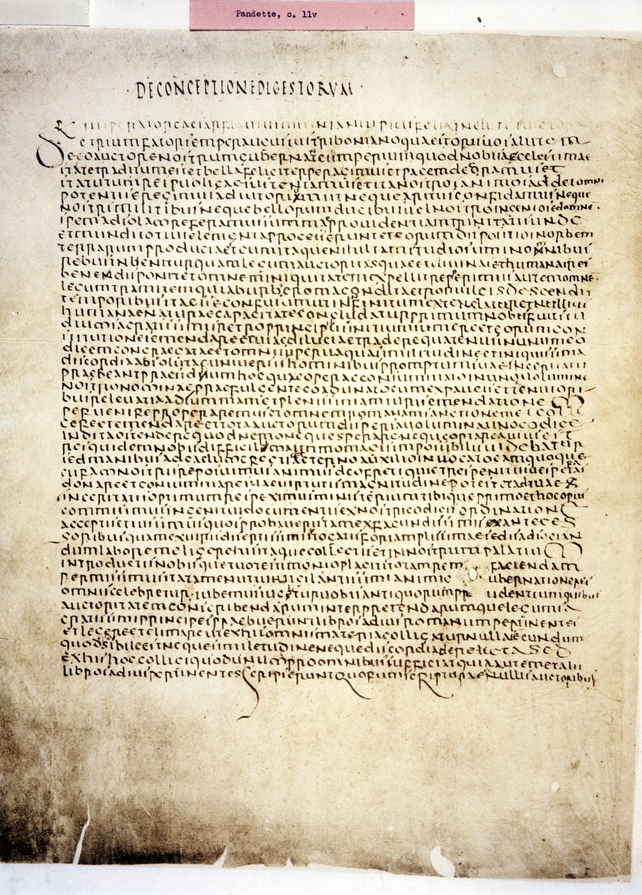 CORPUS JURIS CIVILIS: Una pagina del Codex Iustinianus, Digestum., 6th ...