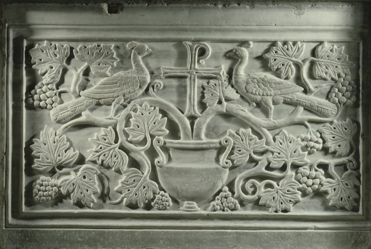 Peacocks and Vines by Byzantine School