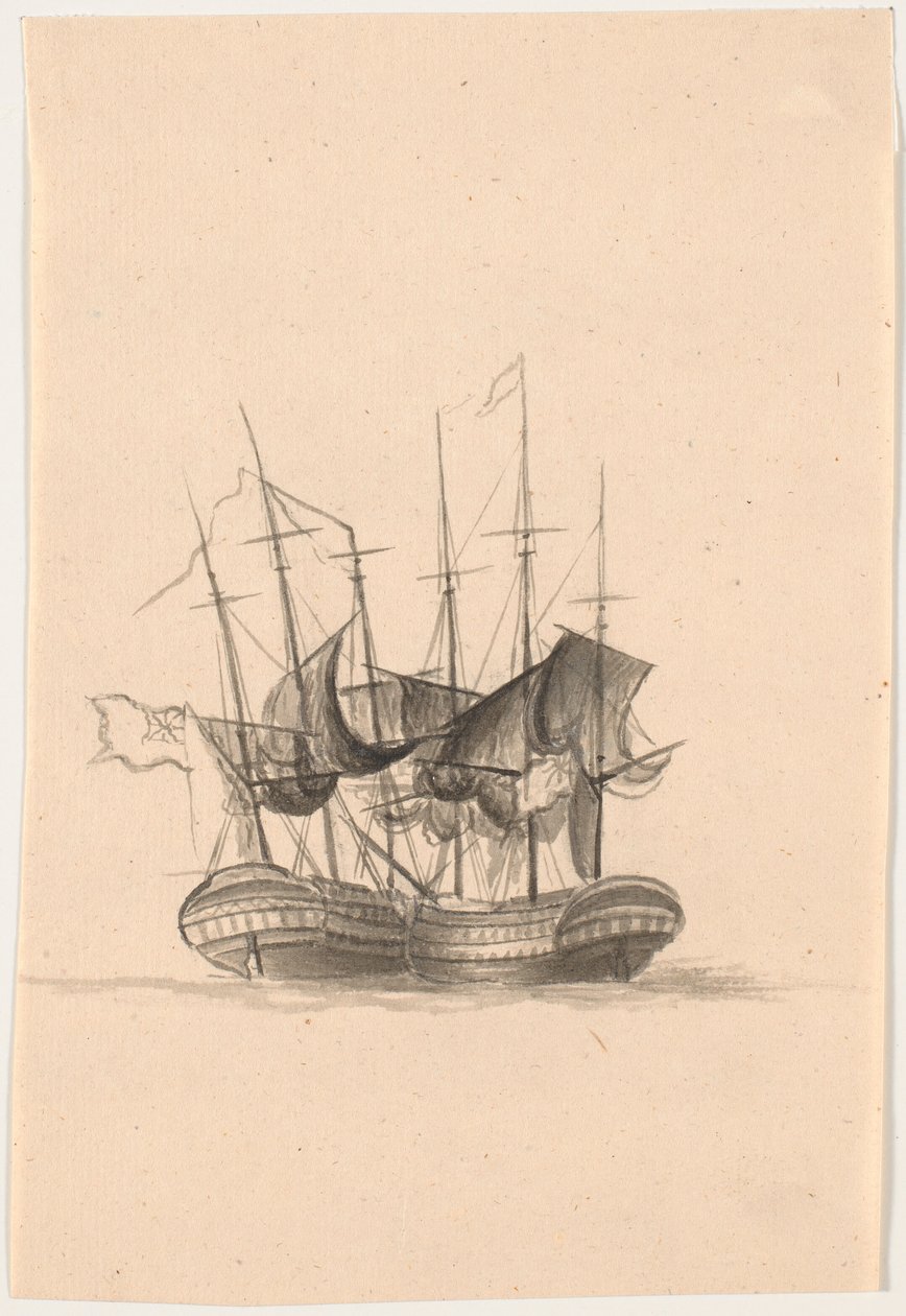Two English Warships by C.A. Lorentzen