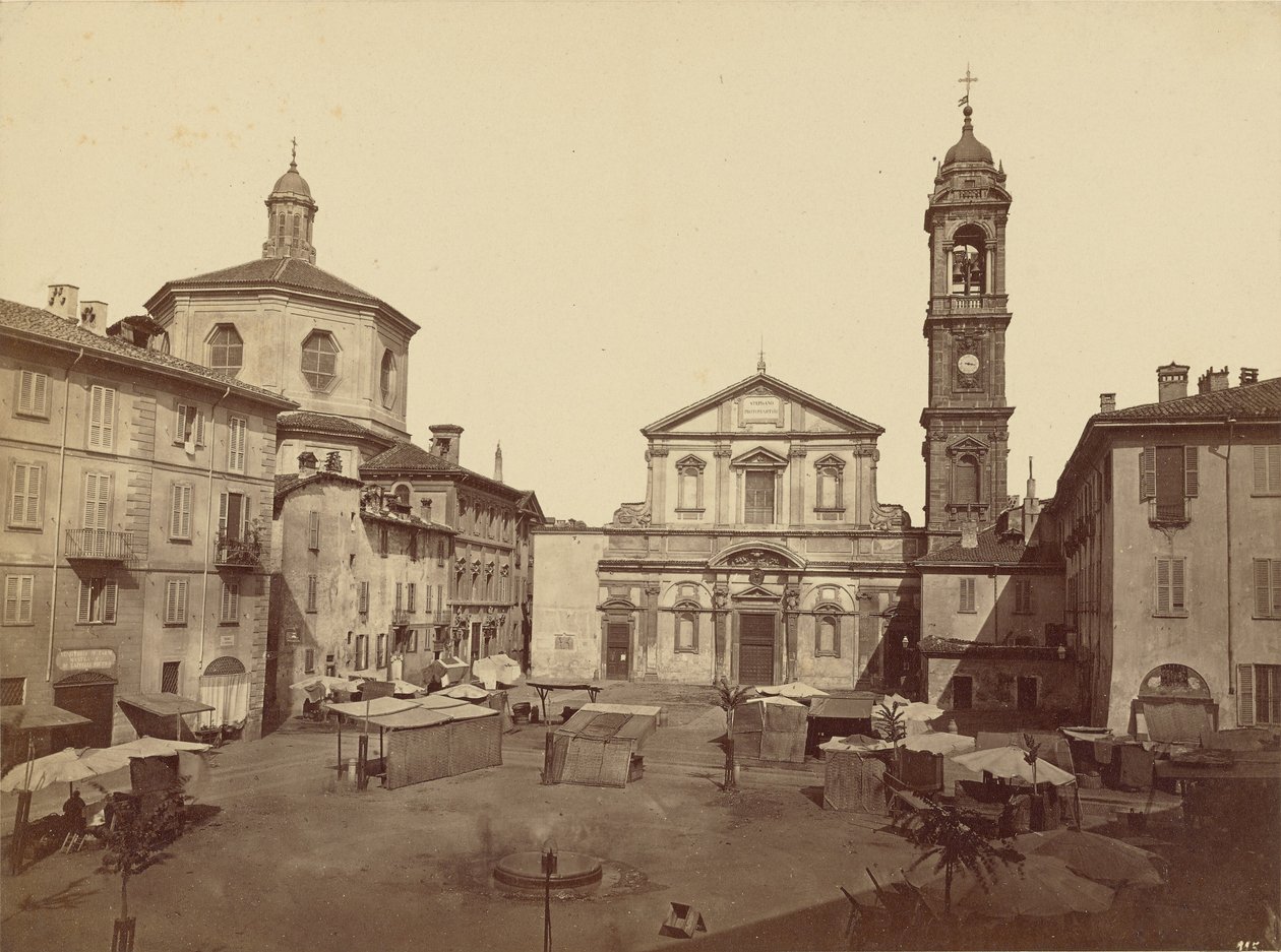 Views of Milan: Piazza Santo Stefano by C.D. Wagner
