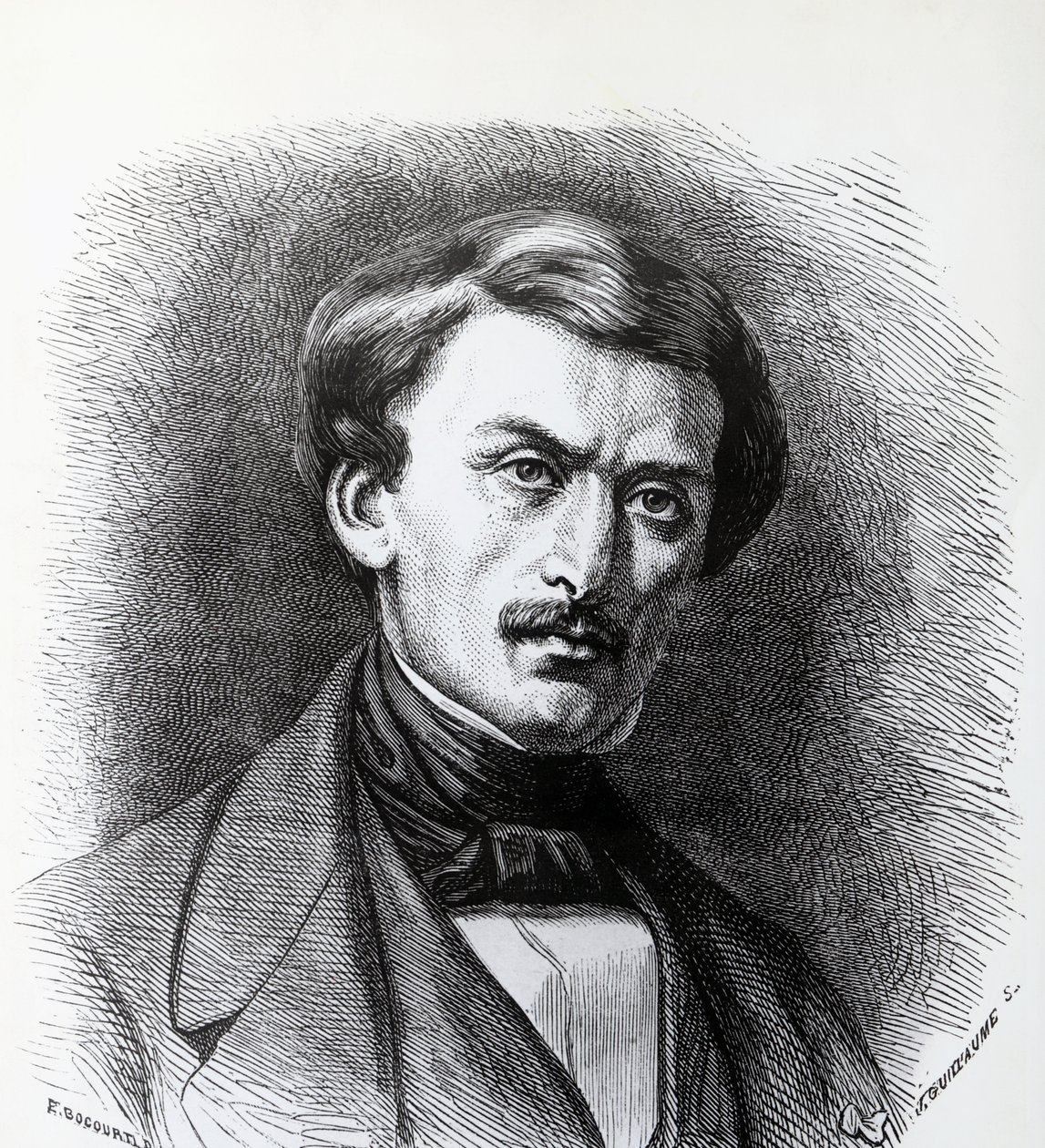 Portrait of Paul-Emile Botta (1802-1870), Italian-born French archaeologist, engraving France by J.B. and Brown J. Rowbotham
