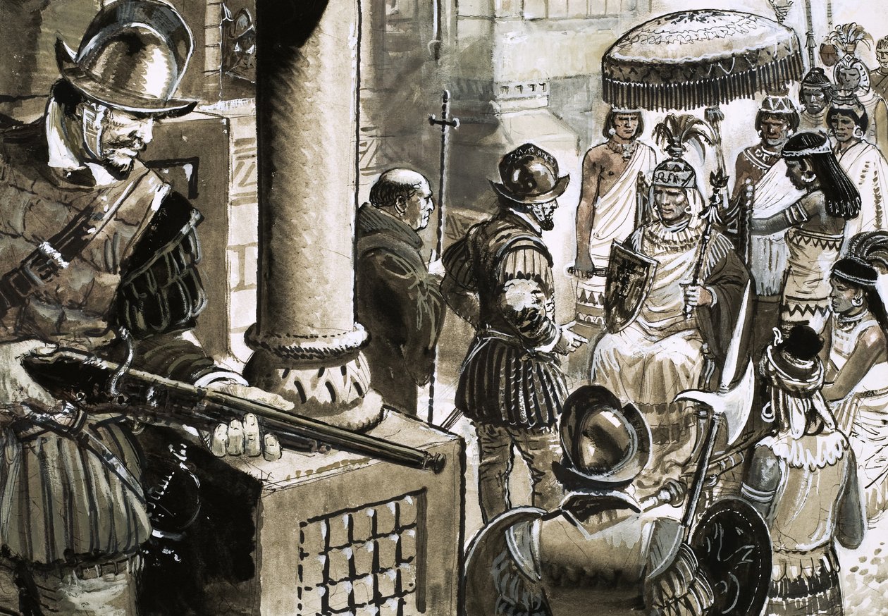Francisco Pizarro, the Ruthless Conqueror of the Inca Empire, Meets King Atahualpa by C.L. Doughty
