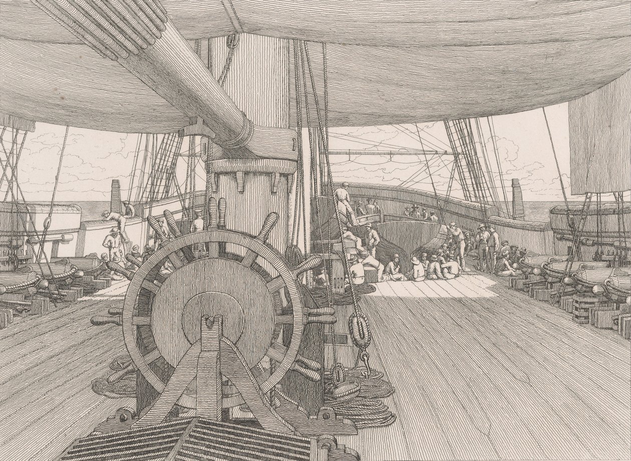 Deck of a Warship by Christoffer Wilhelm Eckersberg
