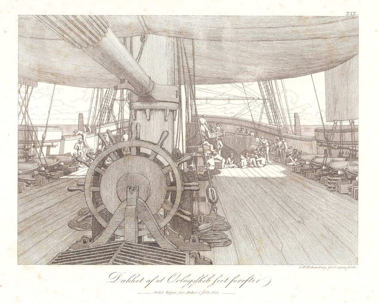 Deck of a Warship, Seen from the Front by Christoffer Wilhelm Eckersberg