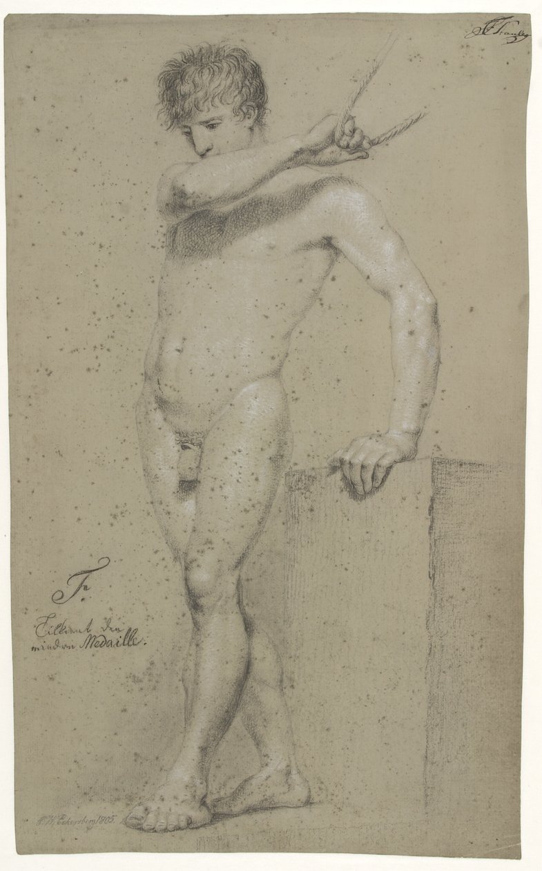 Male Standing Model, Profile to the Left by Christoffer Wilhelm Eckersberg