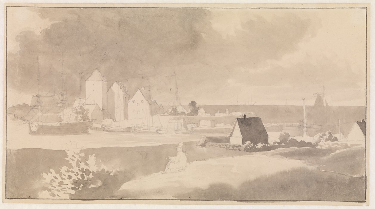 Prospect of Korsør by Christoffer Wilhelm Eckersberg