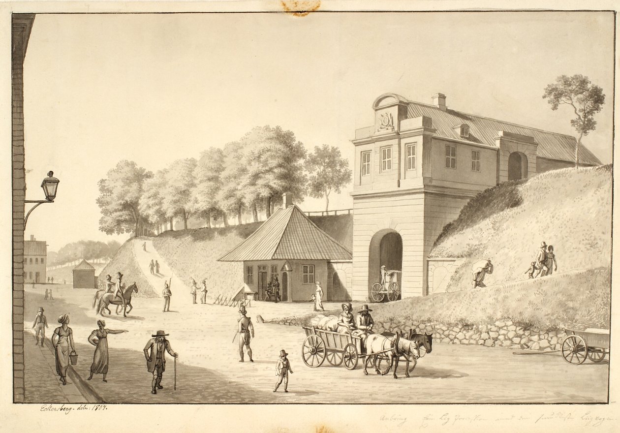 View Along the Rampart Towards Nørreport, Seen from Inside by Christoffer Wilhelm Eckersberg