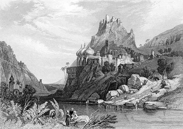Ruins at Ettaia, Said to Have Been Caused by a Combat between Krishna and Kali, Engraved by E. Finden, from 