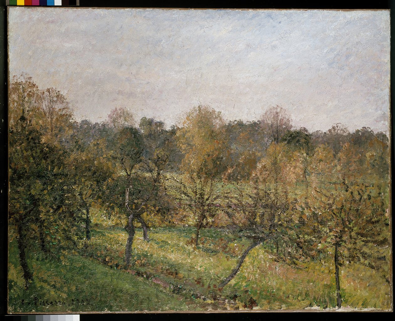 Sunset at Eragny by Camille Jacob Pissarro