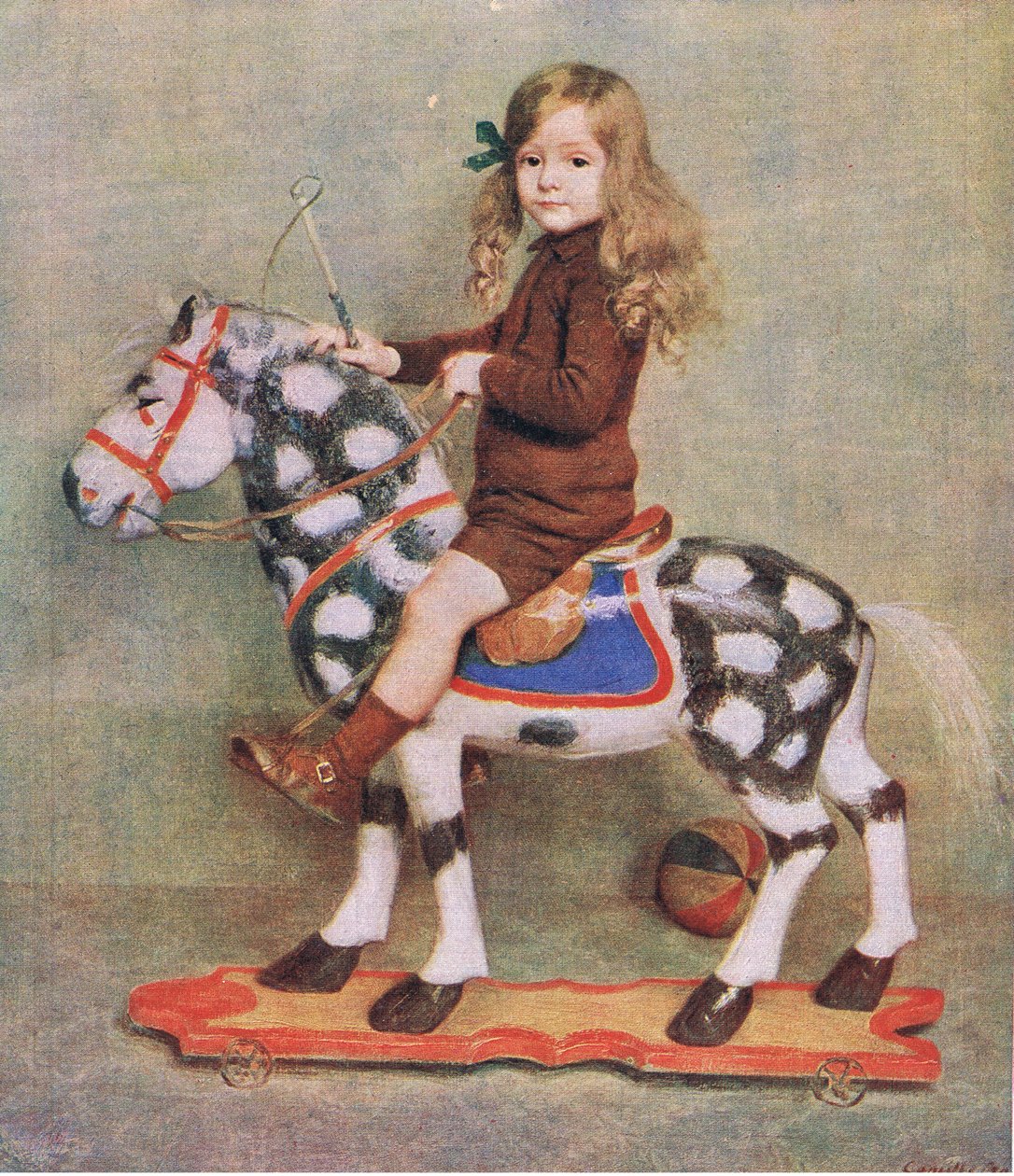 The girl with the wooden horse, illustration from My Magazine by Camille Boiry