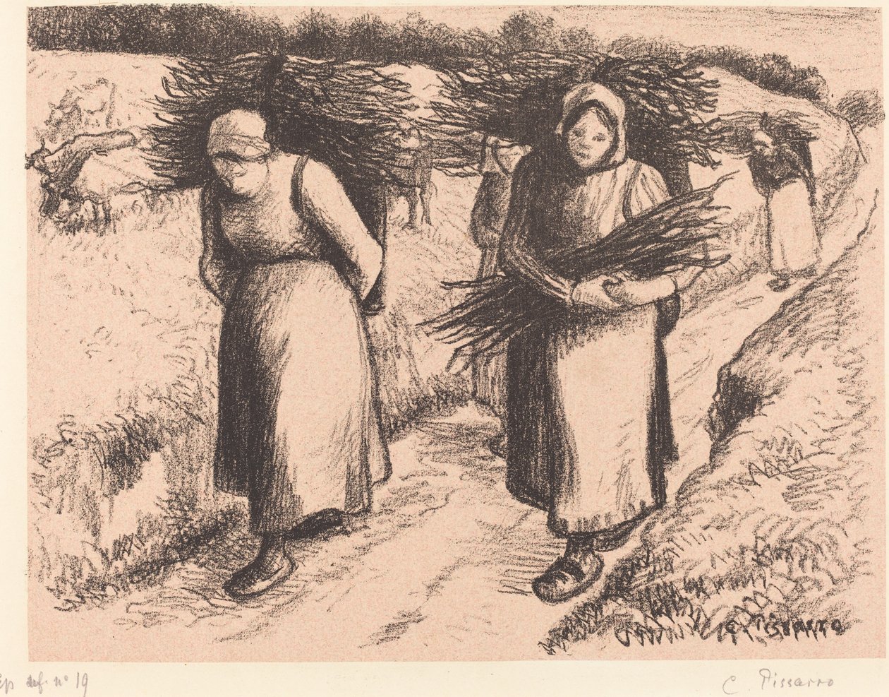 Peasants Carrying Sticks, 1896 by Camille Pissarro