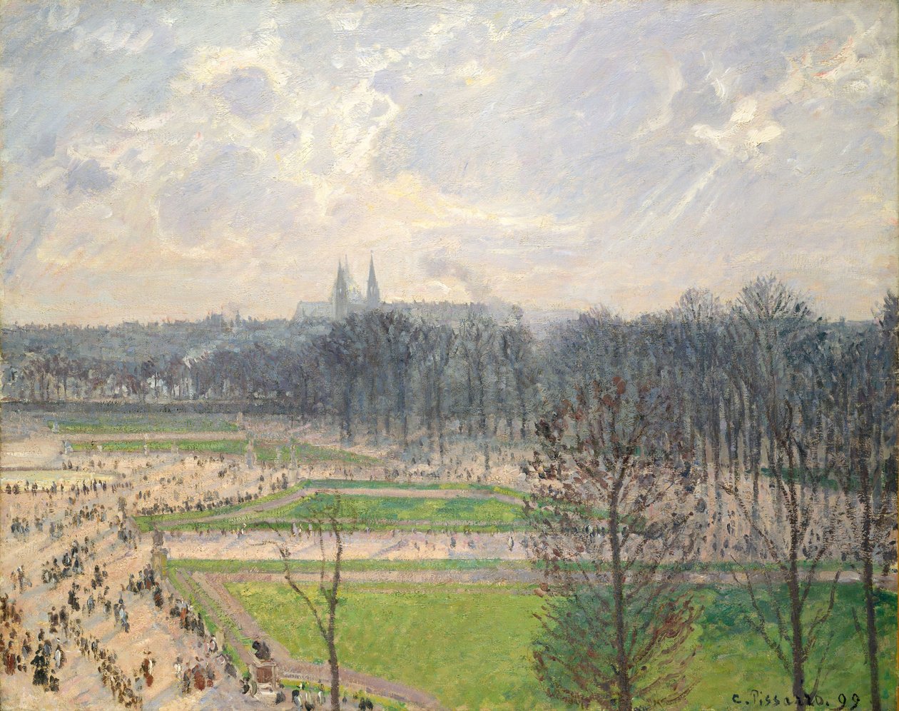 The Garden of the Tuileries on a Winter Afternoon by Camille Jacob Pissarro