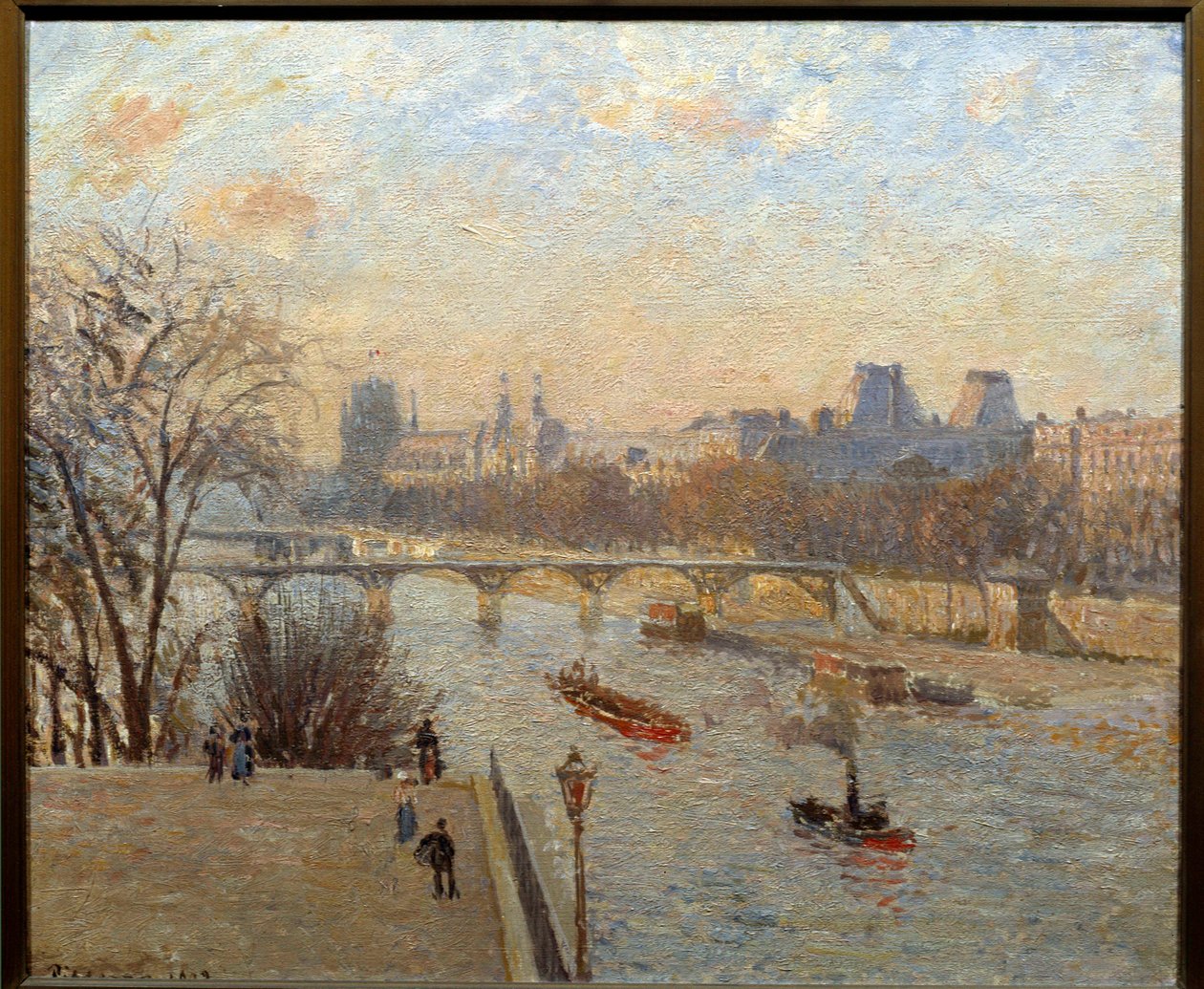 The Louvre and the Pont des Arts in Paris by Camille Jacob Pissarro