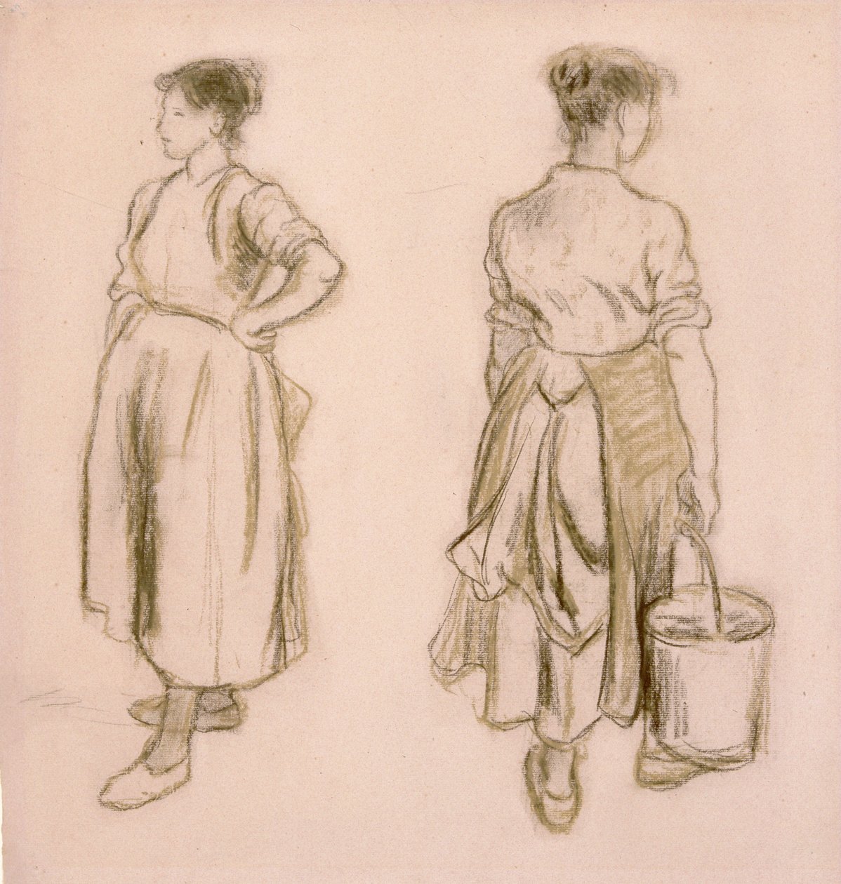 Two Studies of a Girl, 1890 by Camille Pissarro