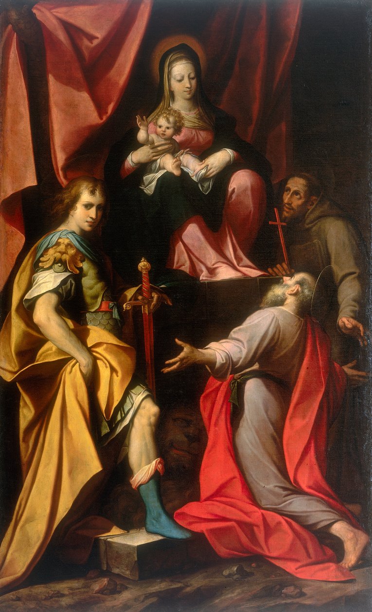 Madonna with Child and Saints Vitale and Jerome, work by Camillo Procaccini, conserved at the Galleria Estense in Modena by Camillo Procaccini