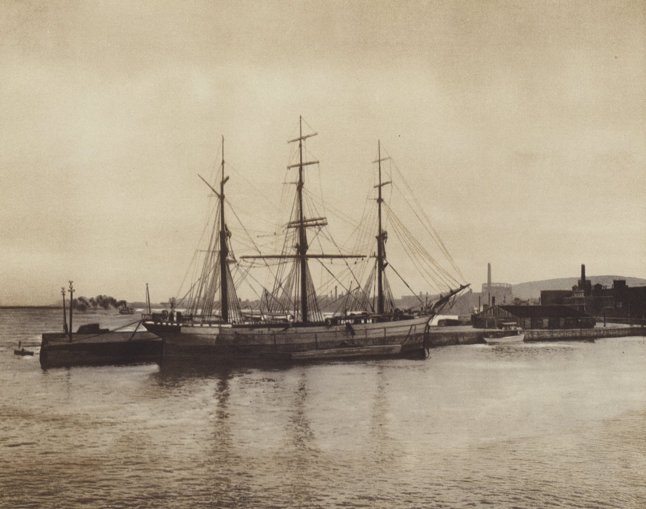 The Harbour at Hochelaga, Old-Time Schooner Still in Commission by Canadian Photographer