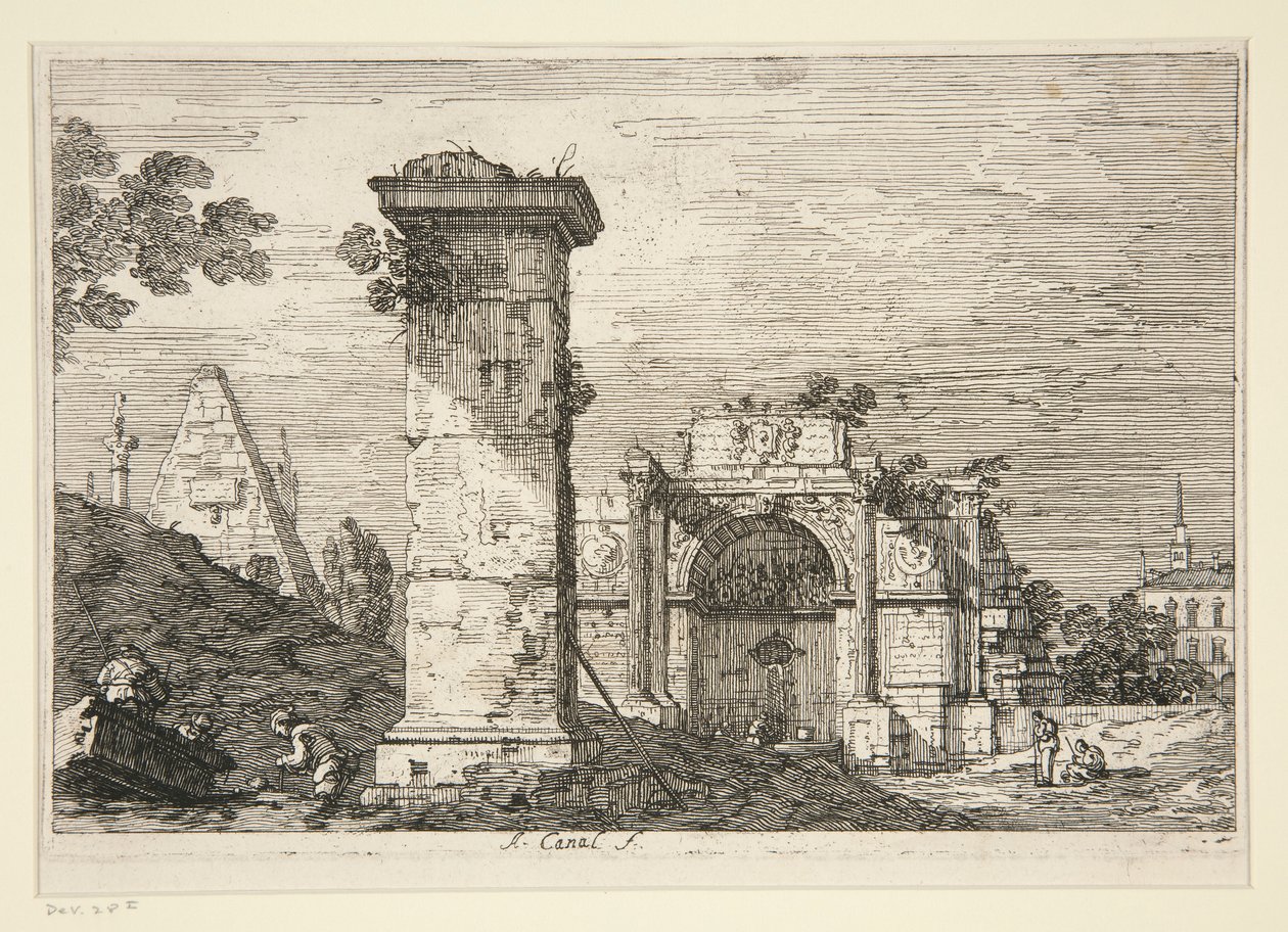 Landscape with Ruined Monuments, from the Series Vedute (Views) by Canaletto (Giovanni Antonio Canal)