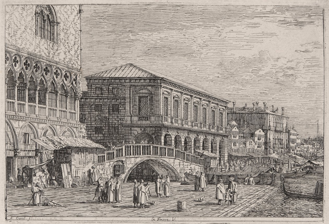 The Prison, Venice, from the series Vedute by Canaletto (Giovanni Antonio Canal)