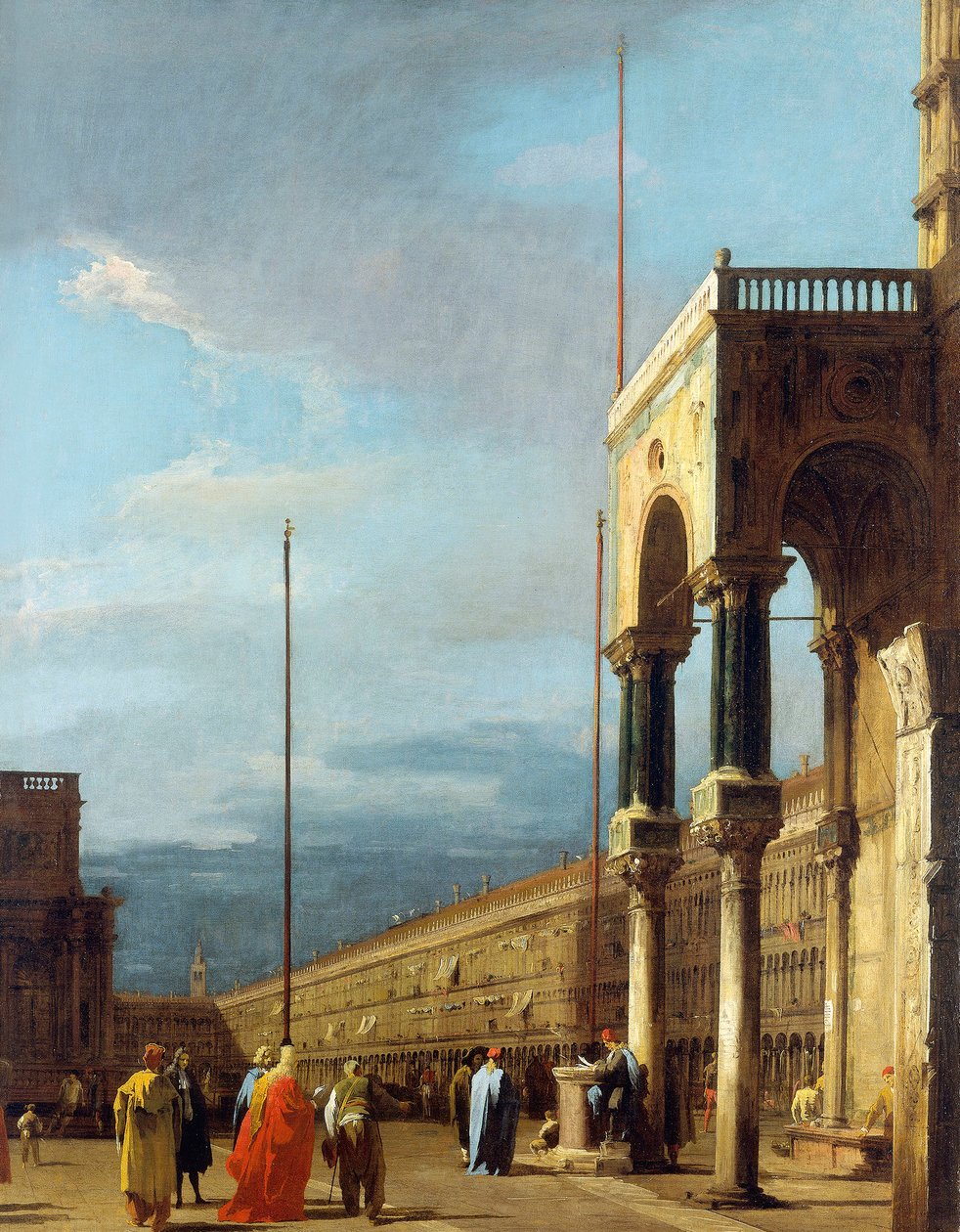 The Piazza looking Northwest with the Narthex of San Marco by Canaletto