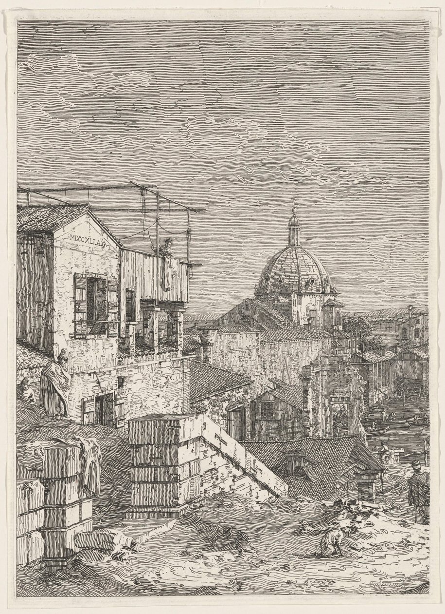 Imaginary View of Venice (left part) by Canaletto