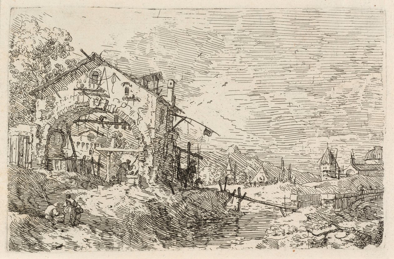 Landscape with a Woman at a Well by Canaletto