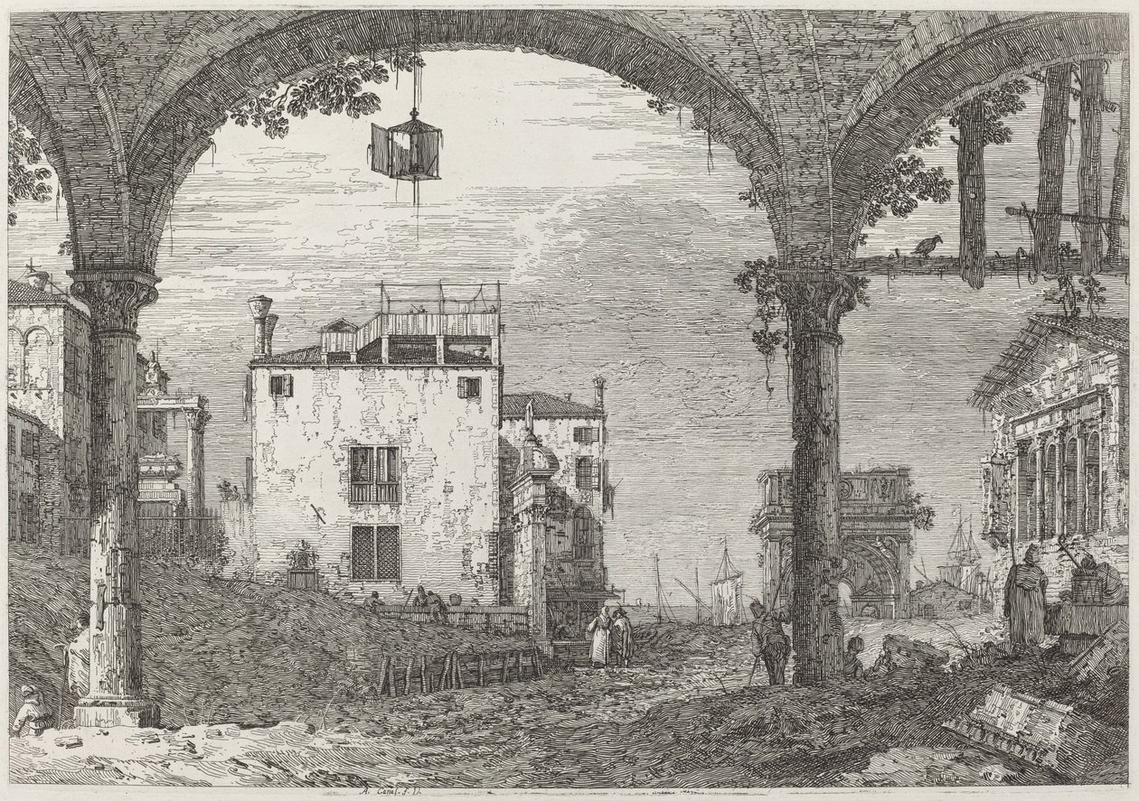 The Portico with the Lantern by Canaletto