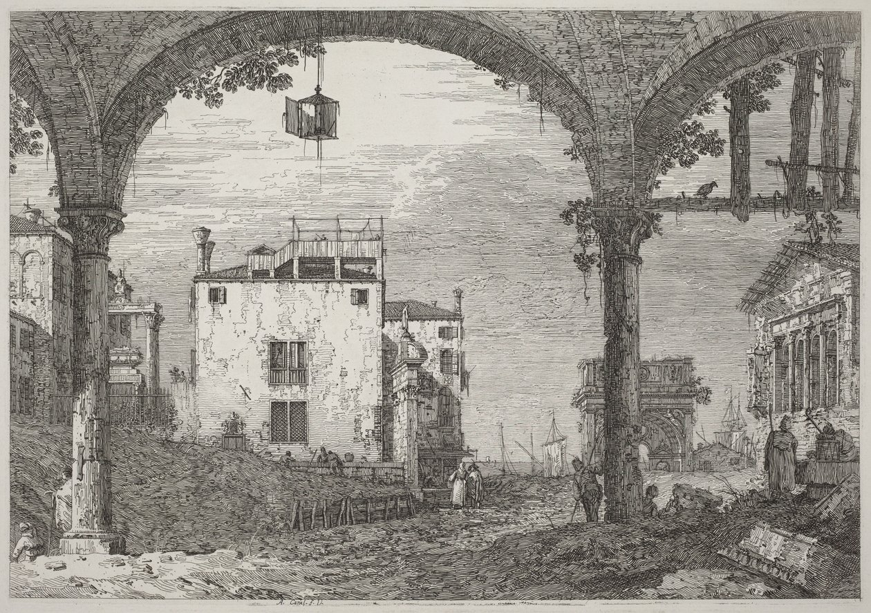 The Portico with the Lantern by Canaletto