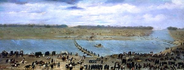 The Crossing of the Santa Lucia River, Uruguay by Candido Lopez