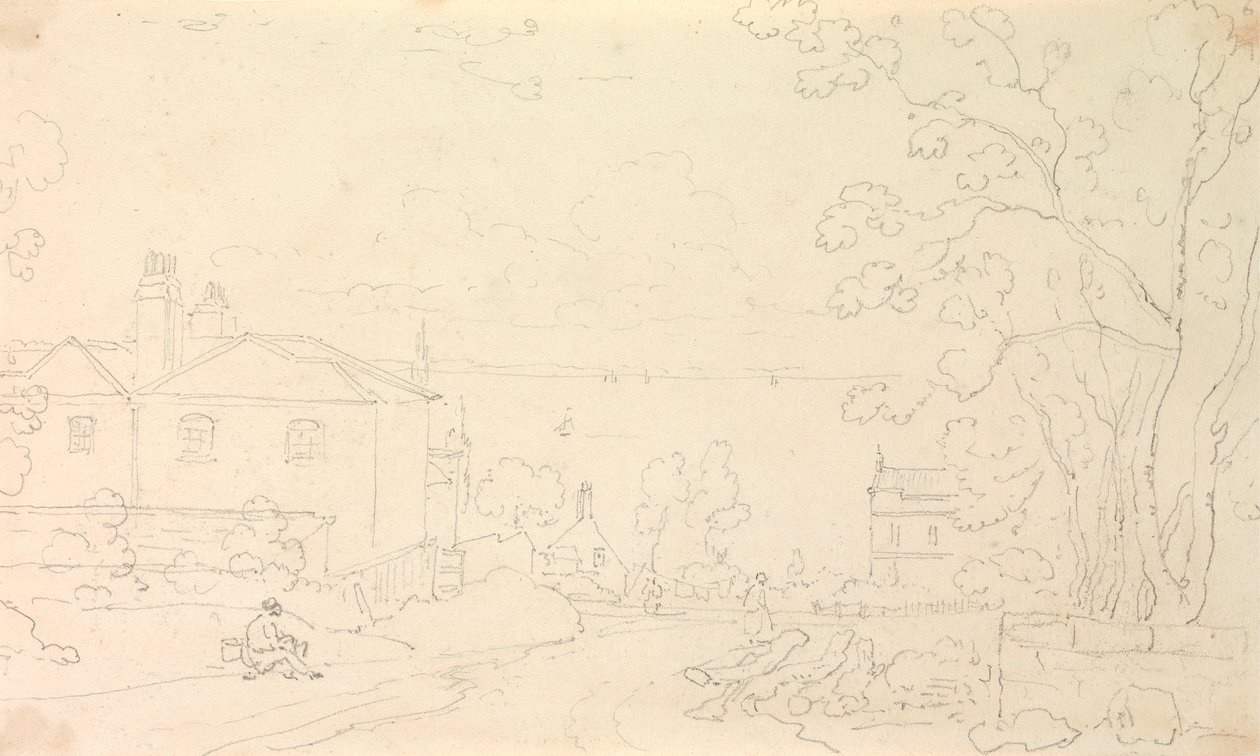 Sketch of Houses Near the Shore, Isle of Wight by Capt. Thomas Hastings