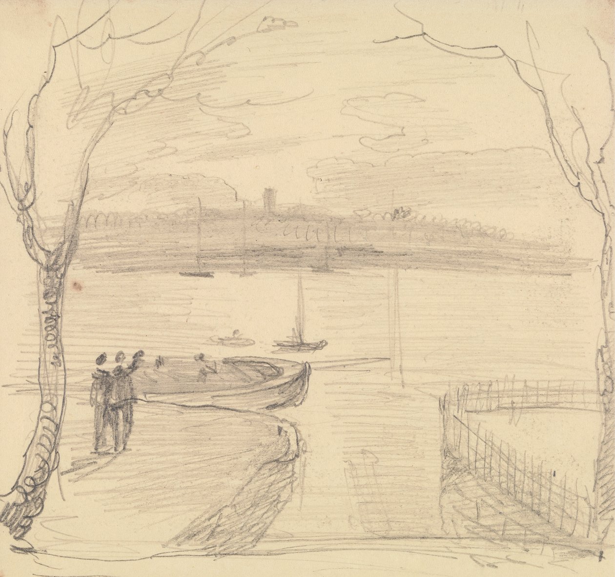 Sketched View from East Cowes, West Cowes in the Distance by Capt. Thomas Hastings