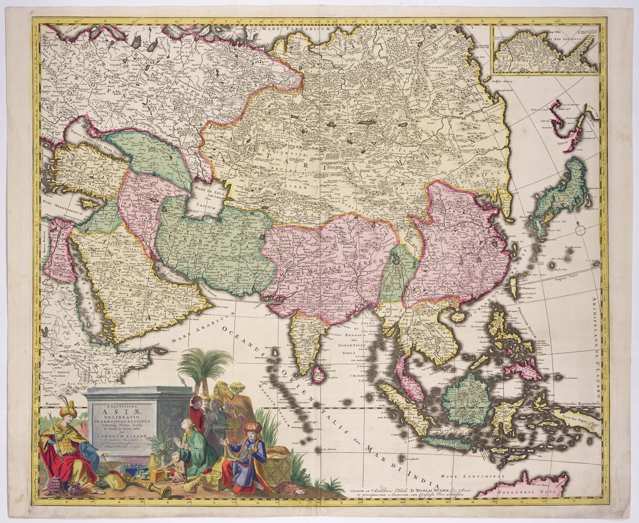 Map of Asia, Tartaria, Japan, the Philippines and the East Indies, engraved by G. van Gouwen, c.1690 by Carel Allard