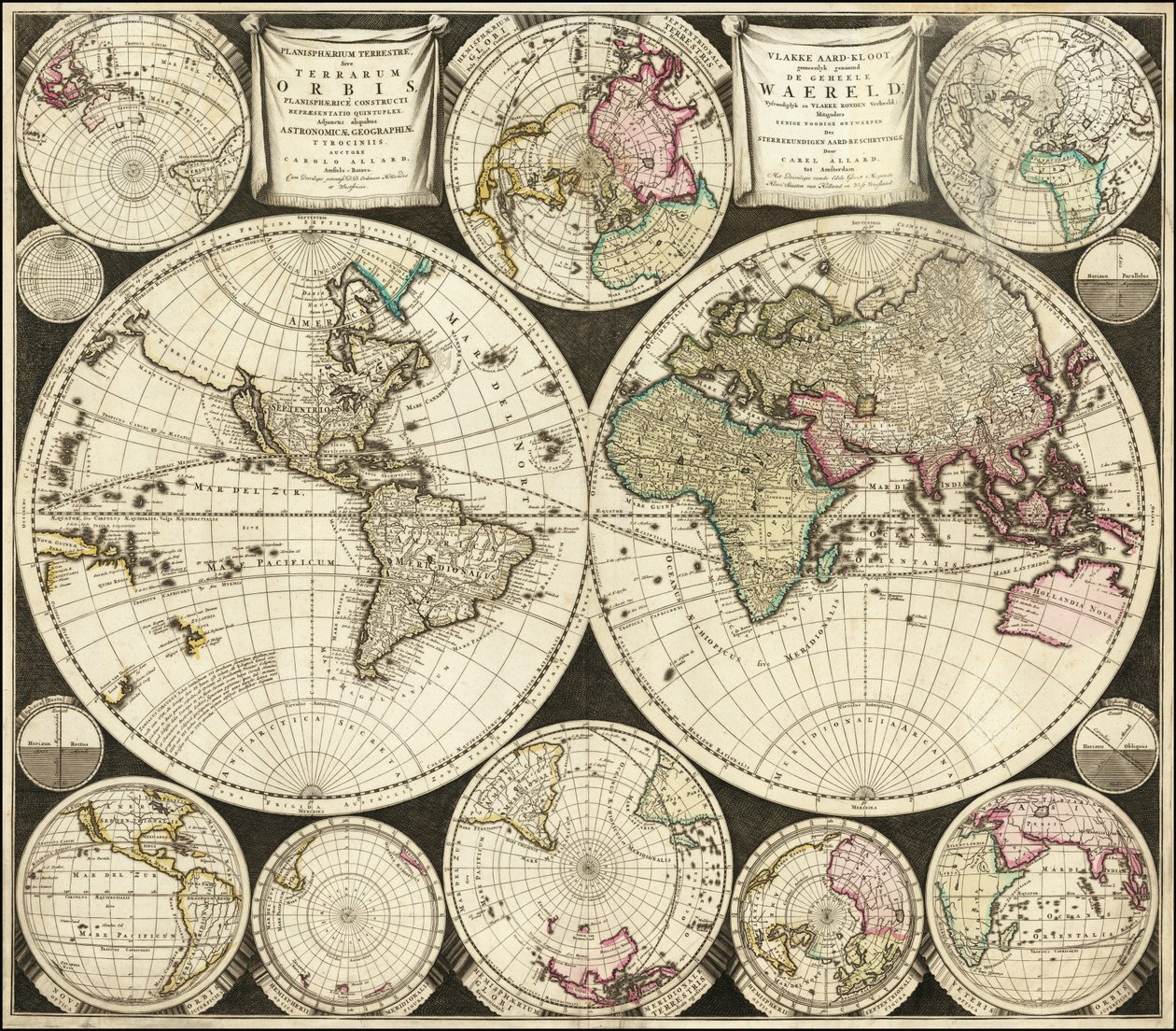 1696 Map of the World by Carel Allard
