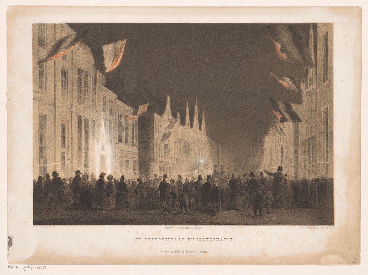 Bredestraat in Leiden Illuminated by Carel Christiaan Antony Last