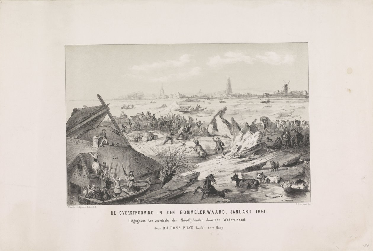 The Flood in the Bommelerwaard, January 1861 by Carel Christiaan Antony Last