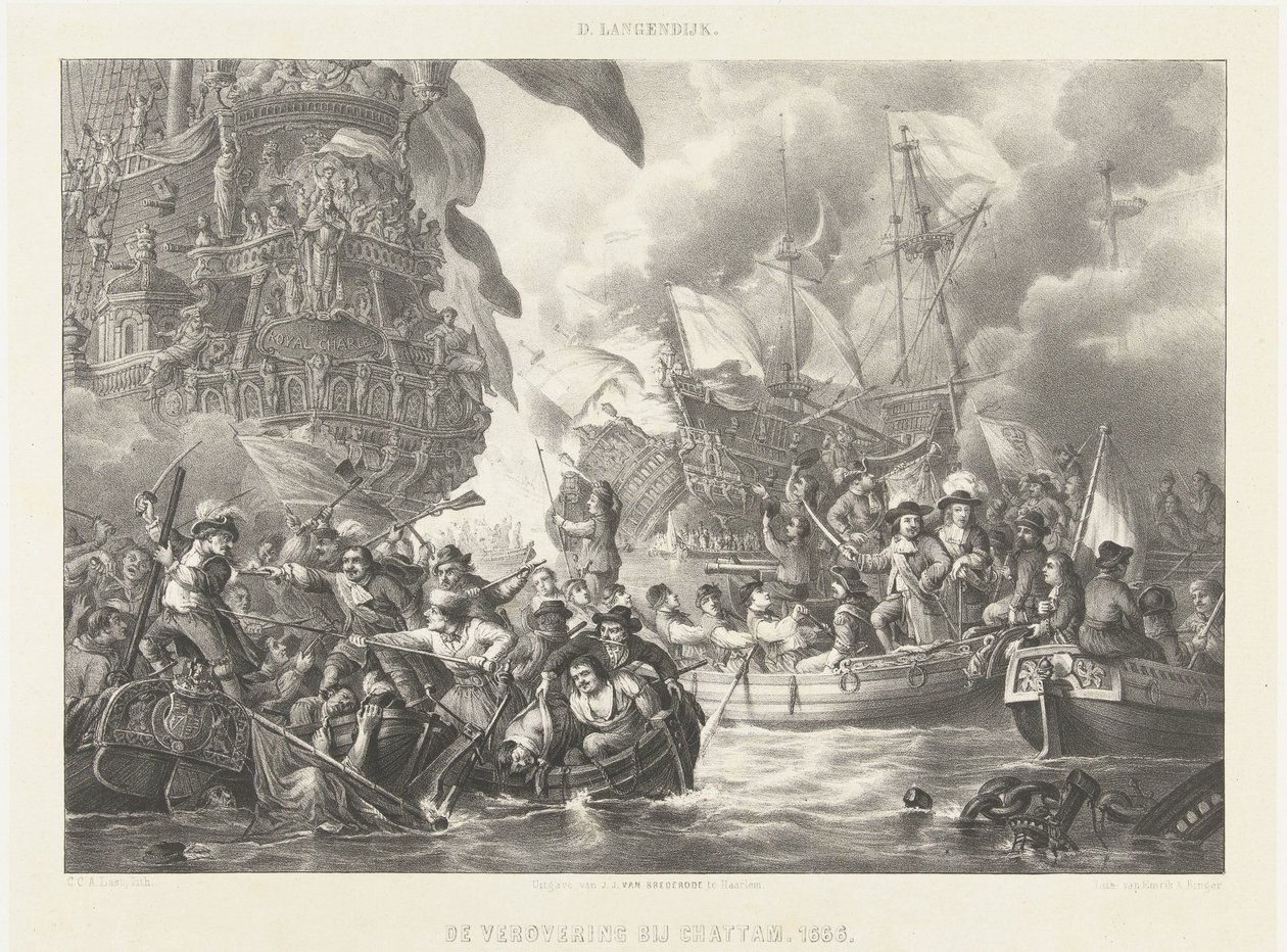 The Raid on the Medway and the Capture of the Royal Charles, 1667 by Carel Christiaan Antony Last
