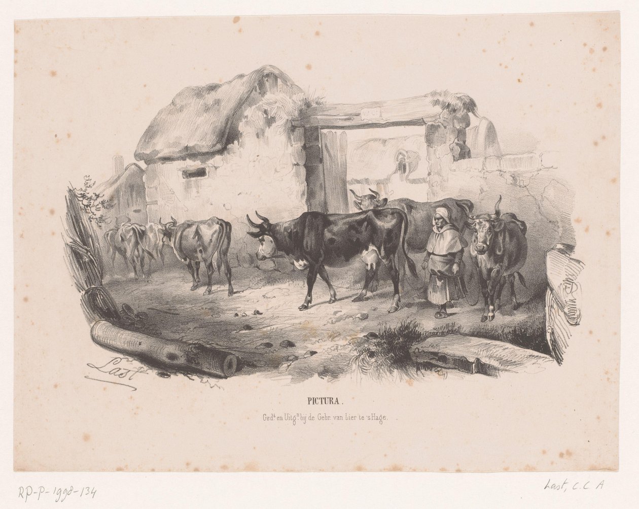 Herd of Cows with Shepherdess by Carel Christiaan Antony Last