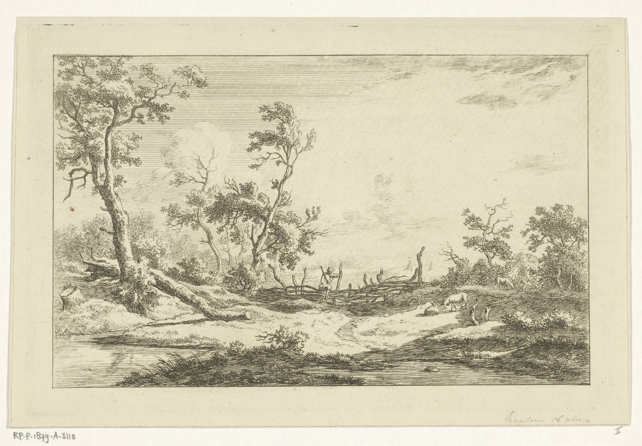 Hunter in a Landscape (series title: Landscapes A-F) by Carel Lodewijk Hansen