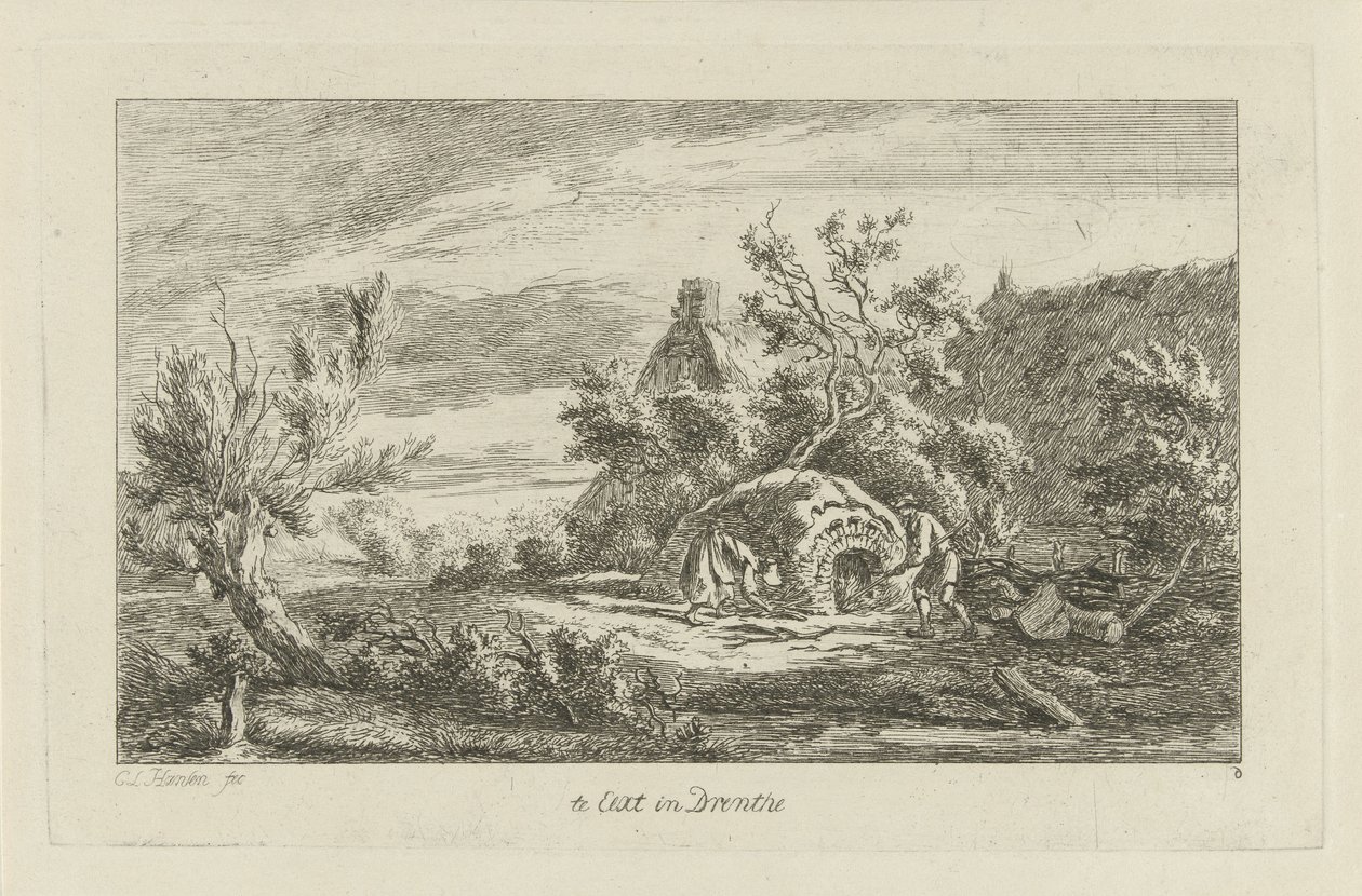 Oven for a Farmhouse, In Eext in Drenthe (title on object), Landscapes (a-f) (series title) by Carel Lodewijk Hansen