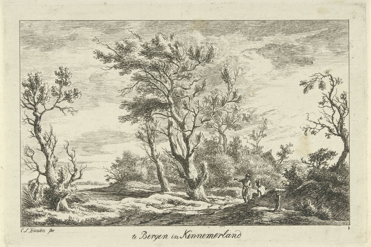 Travelers in a Landscape (Landscapes A-F) by Carel Lodewijk Hansen