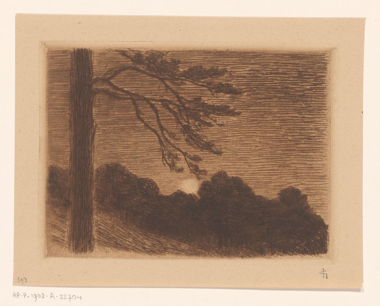 Landscape with Rising Moon by Carel Nicolaas Storm van 
