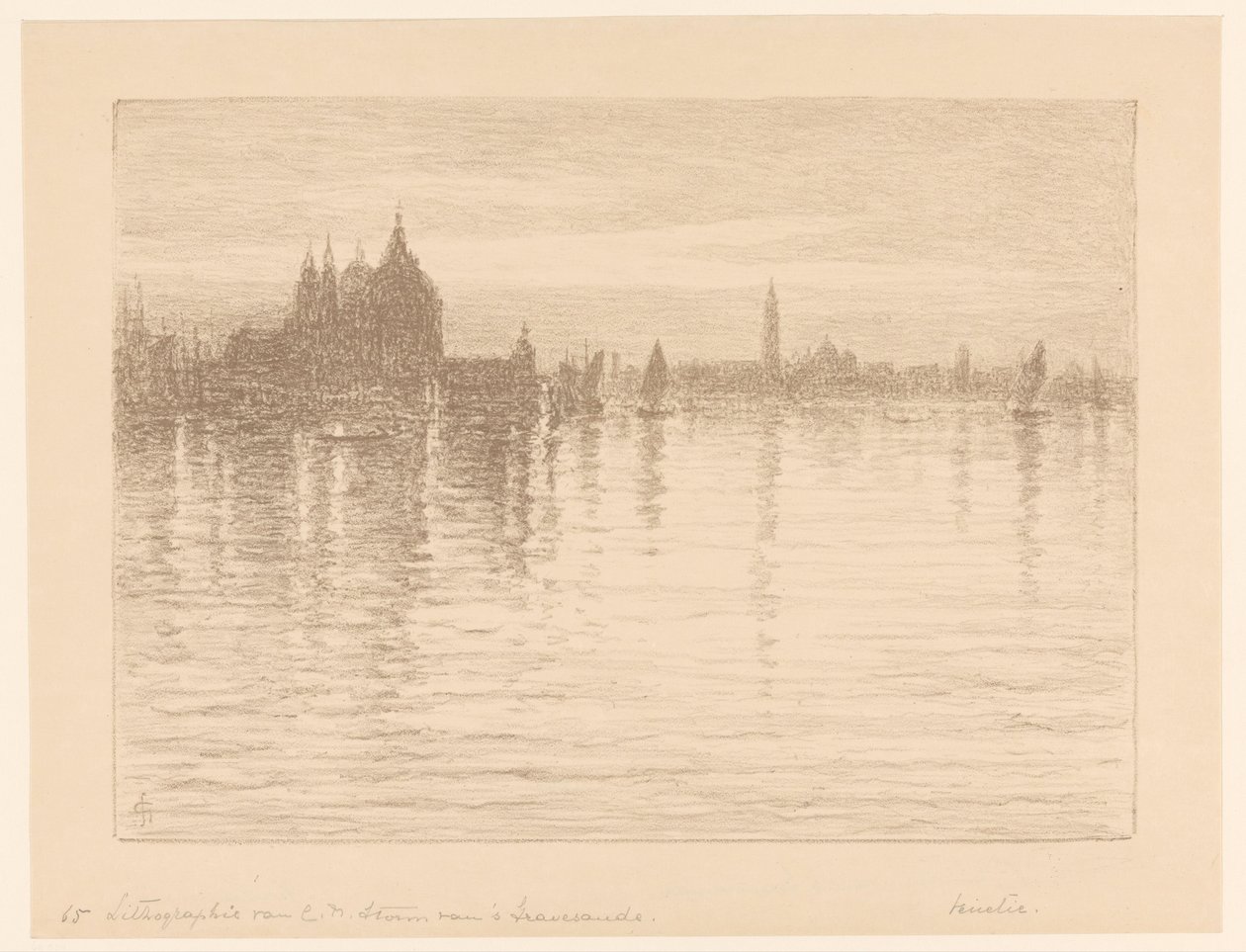 View of the Basilica of Santa Maria della Salute from the Water by Carel Nicolaas Storm van 