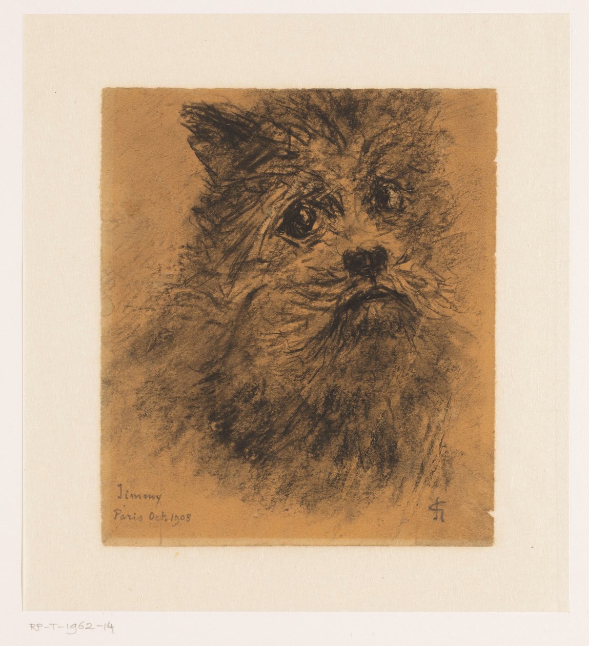 Portrait Study of Dog Jimmy by Carel Nicolaas Storm van 