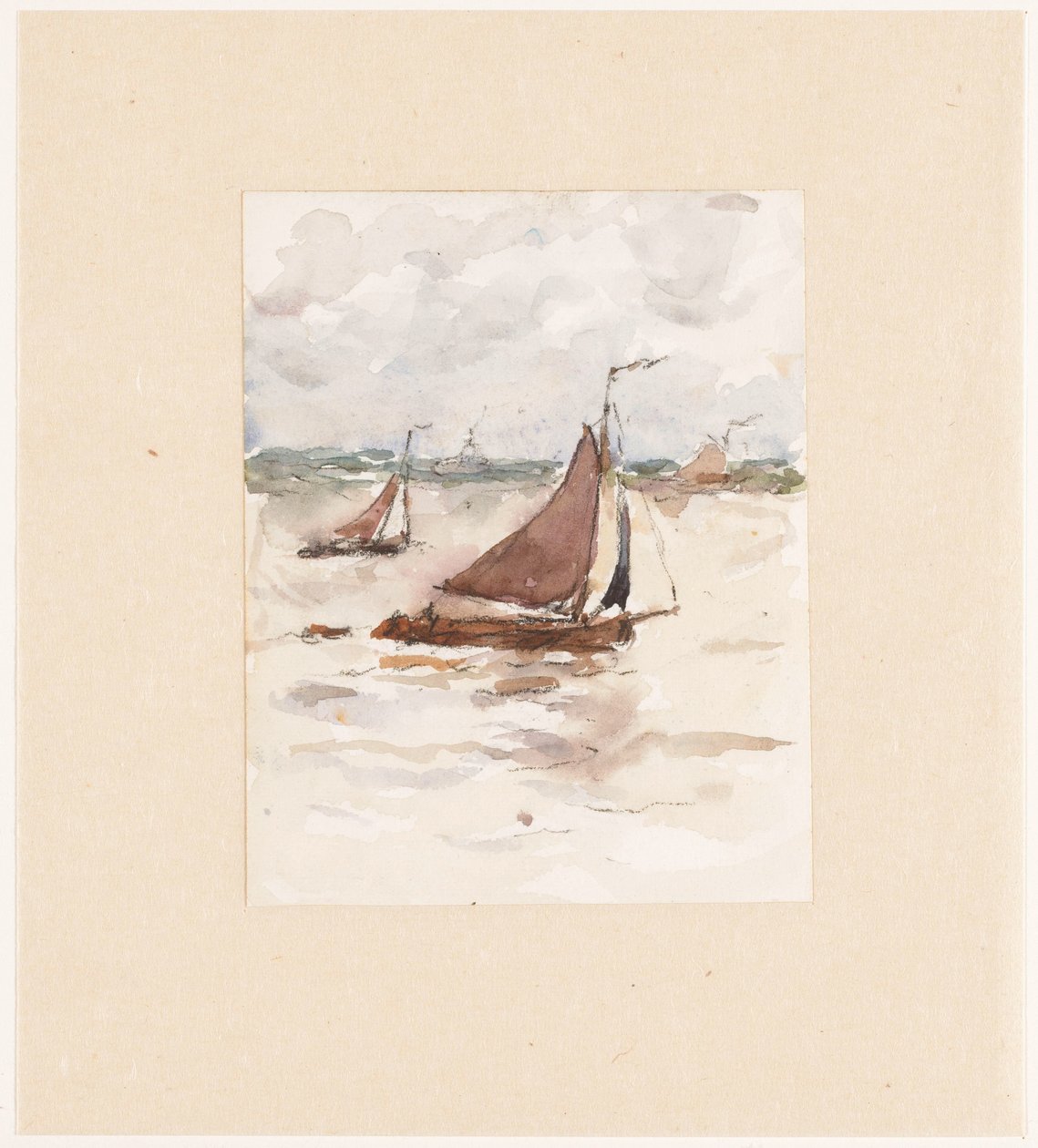 Sailing Fishing Boats on the Scheldt by Carel Nicolaas Storm van 