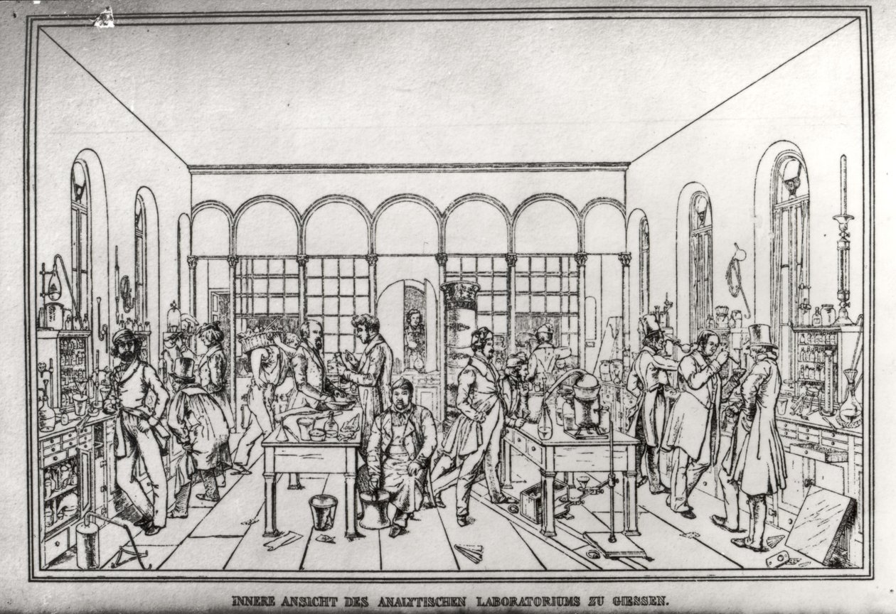 View of the Chemistry Laboratory of Baron Justus von Liebig at Giessen by Carl Friedrich Wilhelm Trautschold