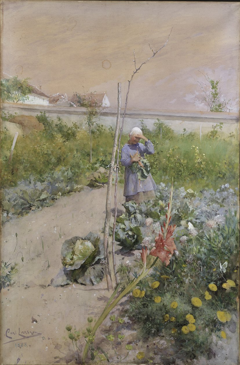 In the Kitchen Garden by Carl Larsson
