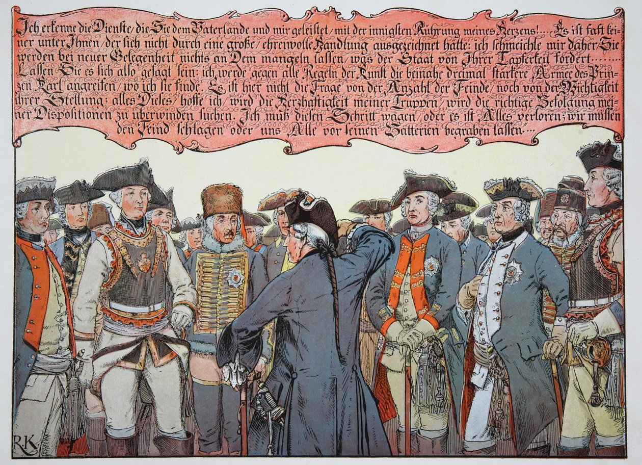 Before the Battle of Leuthen, 3 December 1757 by Carl Röchling