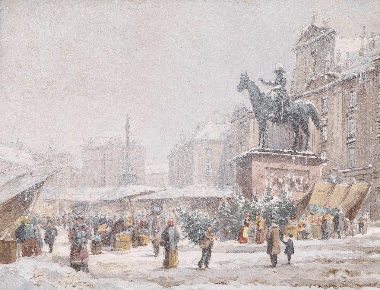 Christkindlmarkt at the Court by Carl Wenzel Zajicek